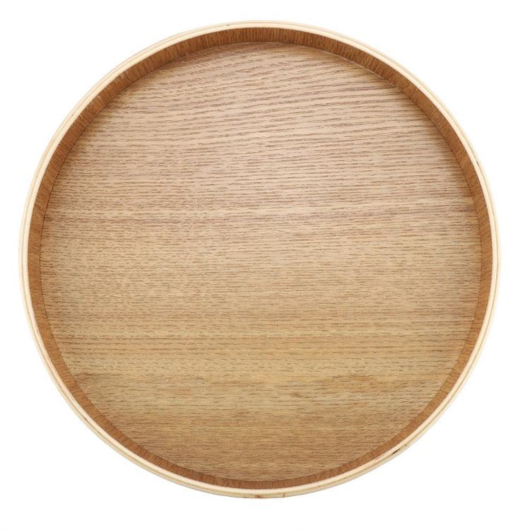 Creative Round Solid Wood Tea Tray Hotel Wooden Tay Storage Tray, Diameter: 33cm