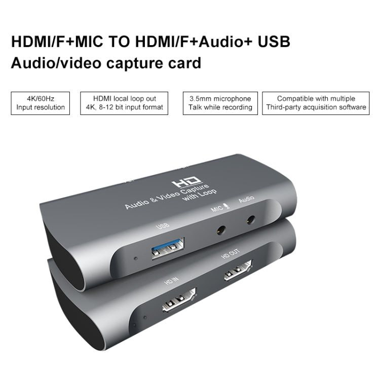 Z27 HDM Female + Mic to HDM Female USB 2.0 Video Audio Capture Box