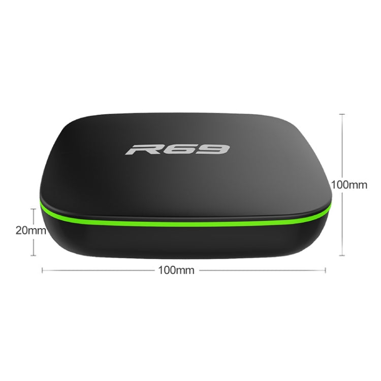 R69 1080P HD Smart TV BOX Android 4.4 Media Player with Remote Control, Quad Core Allwinner H3, RAM: 1GB, ROM: 8GB, 2.4G WiFi, LAN, EU Plug