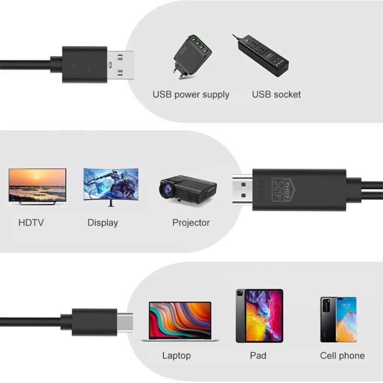 UC502 USB-C / Type-C 4K 60Hz HDTV Plastic Cable
