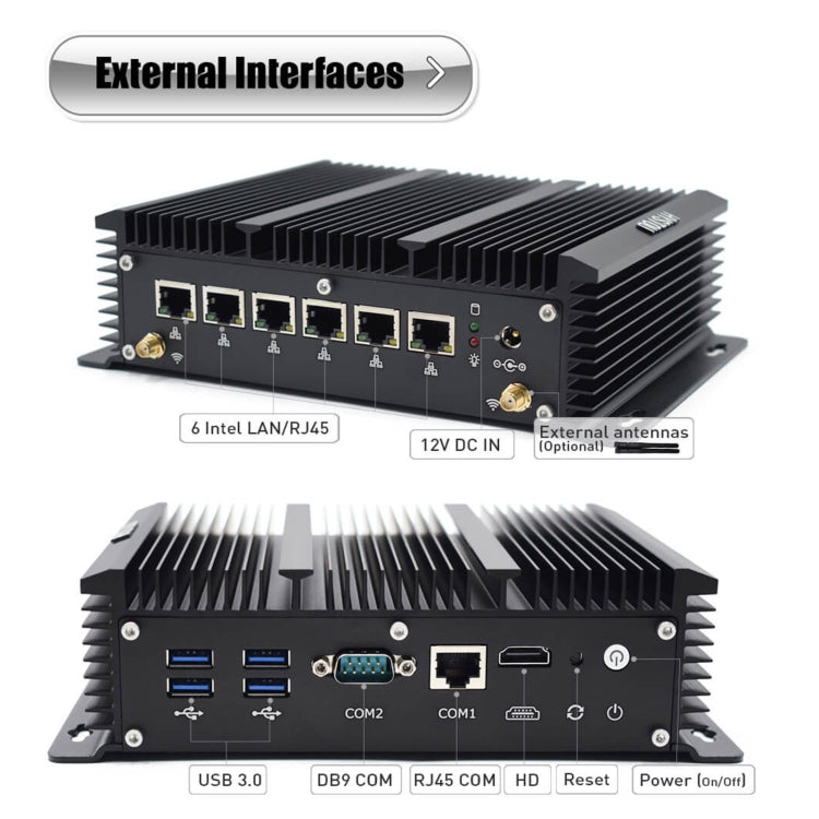 HYSTOU P09-6L Windows / Linux System Mini PC, Intel Celeron 3865U 2 Core 2 Threads up to 1.80GHz, Support mSATA, 4GB RAM DDR3 + 128GB SSD