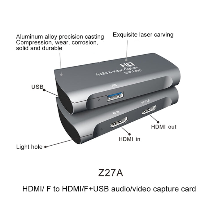 Z27A HDMI Female to HDMI Female USB Video Audio Capture Box