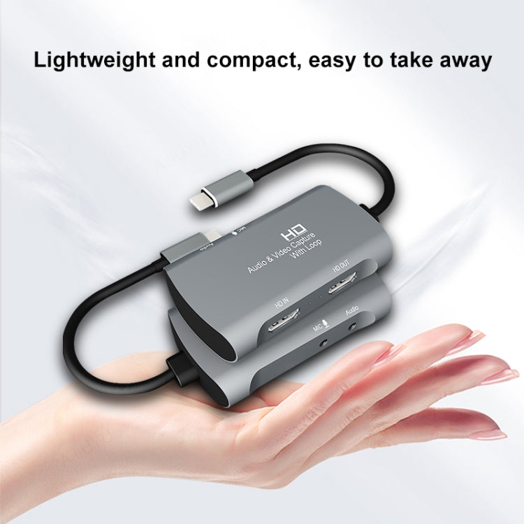 Z30A HDMI Female + Mic to HDMI Female + Audio + USB-C / Type-C Video Capture Box