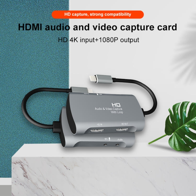 Z30A HDMI Female + Mic to HDMI Female + Audio + USB-C / Type-C Video Capture Box