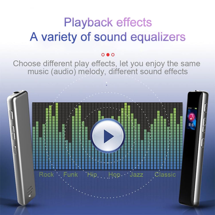 Q33 External Play MP3 Voice Control High Definition Noise Reduction Recording Pen, 8G, Support Password Protection & One-touch Recording