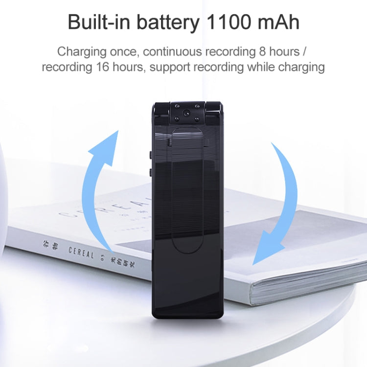 B19 Back Clip Design 1080P HD Camera Video Recorder, Support Motion Detection / Infrared Night Vision /180 Degrees Rotation Camera / TF Card / OTG