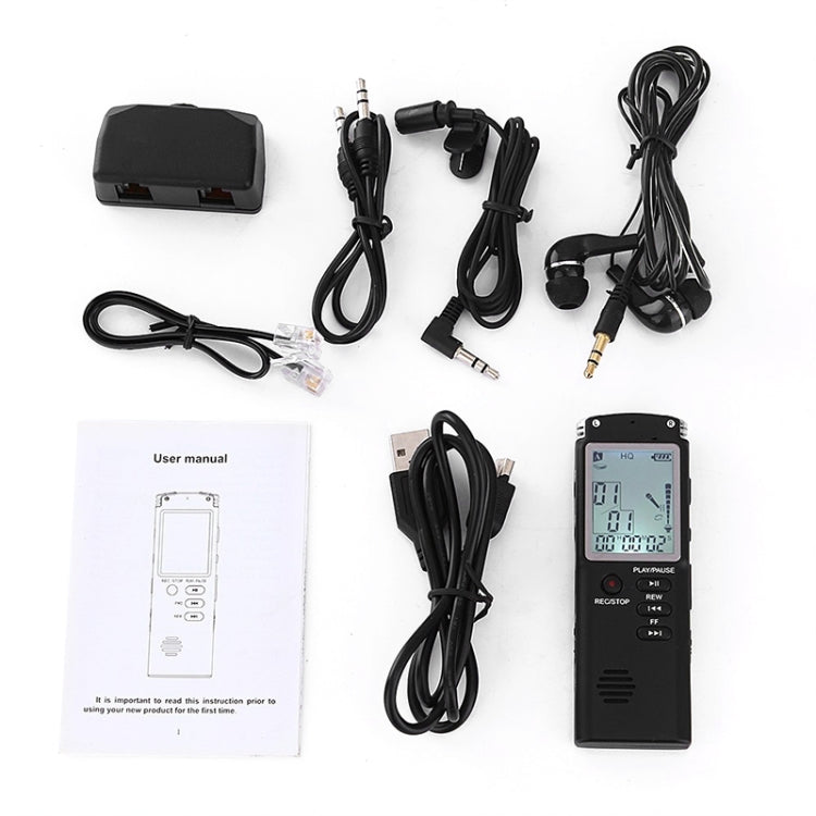 T60 Monochrome Screen HD Noise Reduction Digital Voice Recorder, 16G, Support MP3 / WAV Format