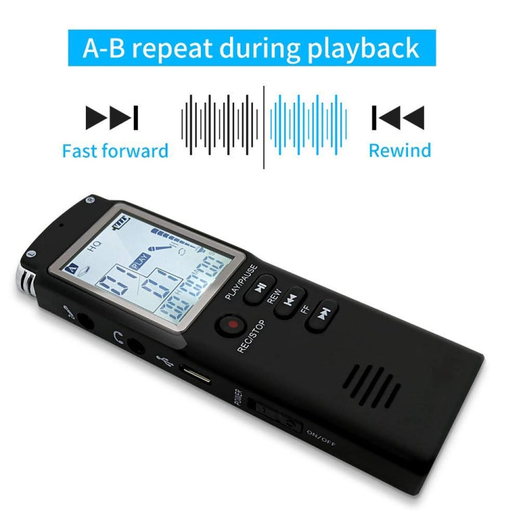 T60 Monochrome Screen HD Noise Reduction Digital Voice Recorder, 16G, Support MP3 / WAV Format