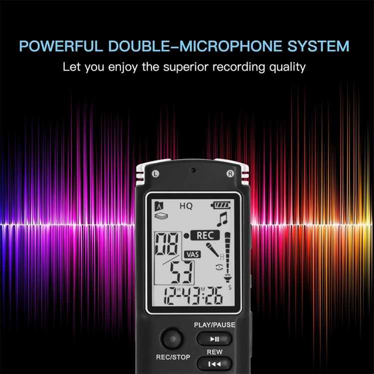 T60 Monochrome Screen HD Noise Reduction Digital Voice Recorder, 16G, Support MP3 / WAV Format