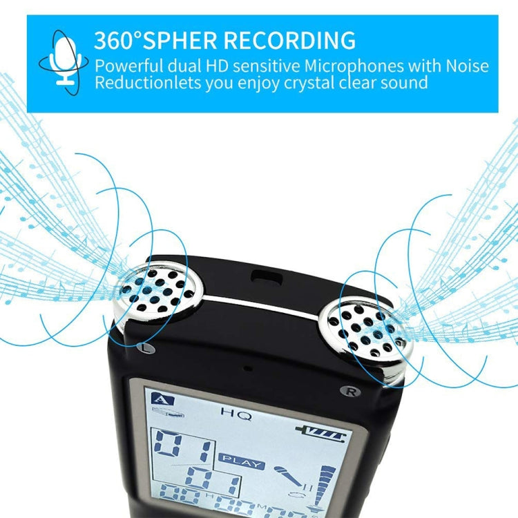 T60 Monochrome Screen HD Noise Reduction Digital Voice Recorder, 32G, Support MP3 / WAV Format