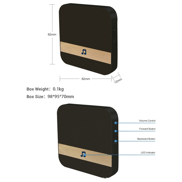 B10 52 Chimes 110dB Doorbell Receiver Low Power Consumption Home Door Tools, EU Plug, AC 90-260V, B10 White EU Plug