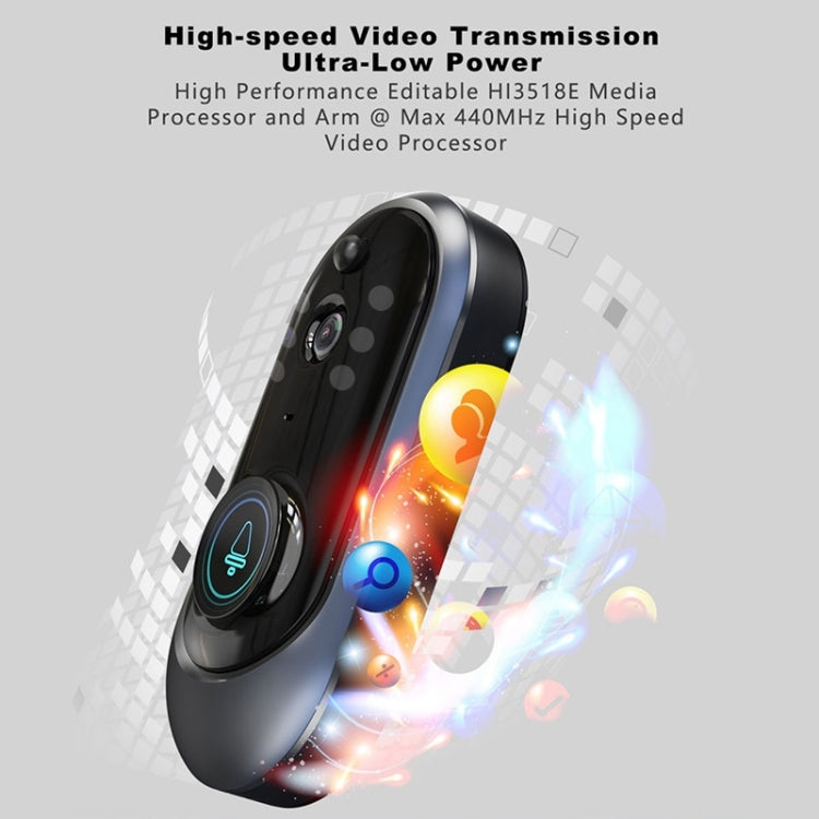 M108 720P 6400mAh Smart WIFI Video Visual Doorbell,Support Phone Remote Monitoring & Real-time Voice Intercom