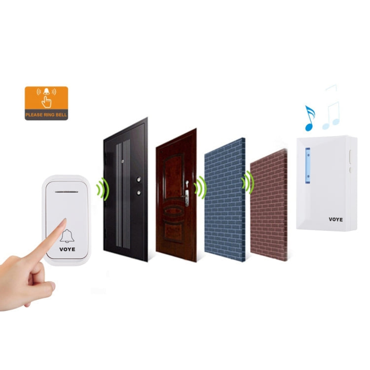 VOYE V015F Home Music Remote Control Wireless Doorbell with 38 Polyphony Sounds
