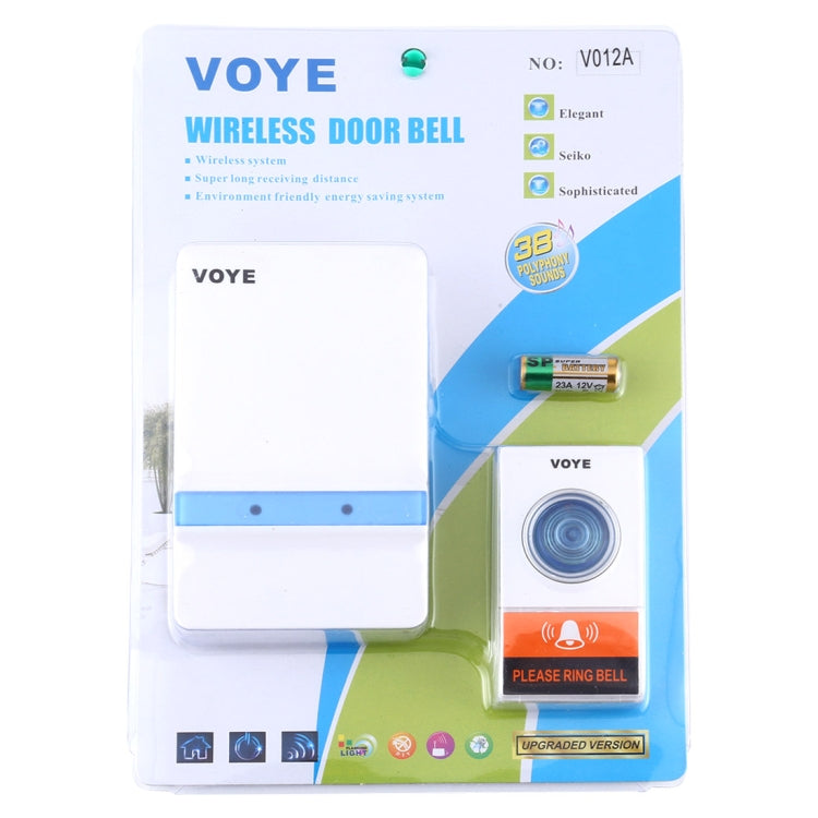VOYE V012A Home Music Remote Control Wireless Doorbell with 38 Polyphony Sounds