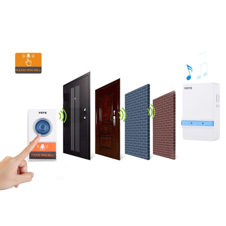 VOYE V012A Home Music Remote Control Wireless Doorbell with 38 Polyphony Sounds