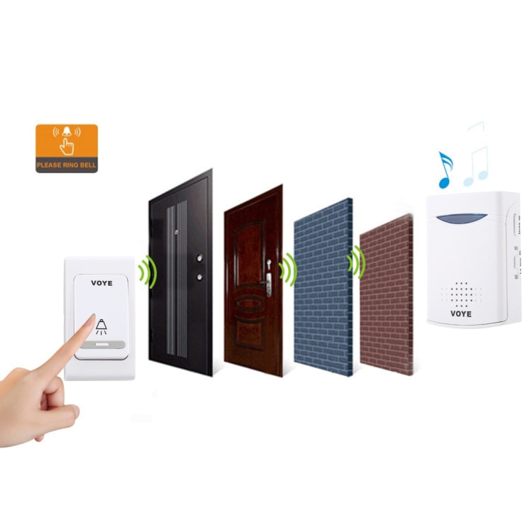 VOYE V006B Home Music Remote Control Wireless Doorbell with 38 Polyphony Sounds