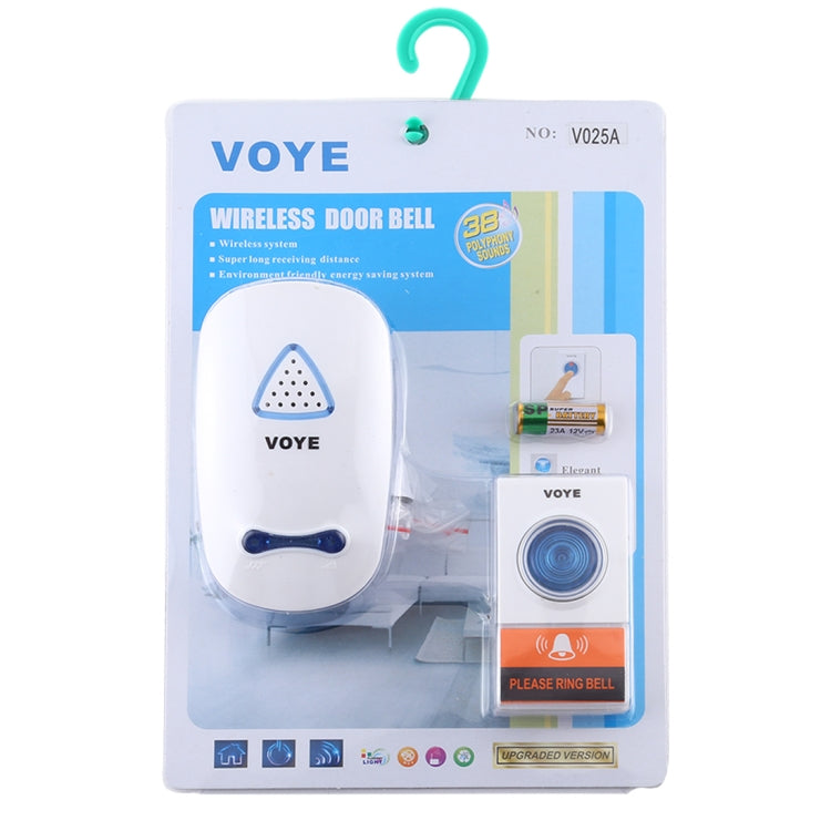 VOYE V025A Home Music Remote Control Wireless Doorbell with 38 Polyphony Sounds, US Plug