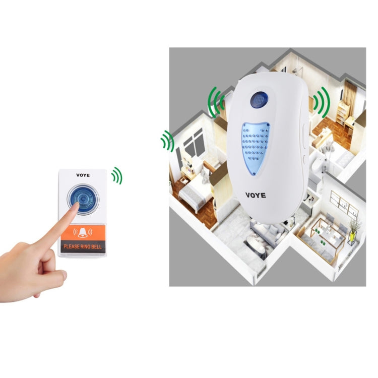 VOYE V003A Home Music Remote Control Wireless Doorbell with 38 Polyphony Sounds, US Plug