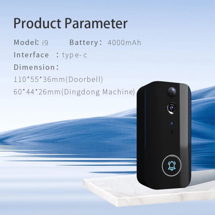 DoorBell i9 Wireless Doorbell Camera, Night vision, Motion Detection, Two-way Intercom