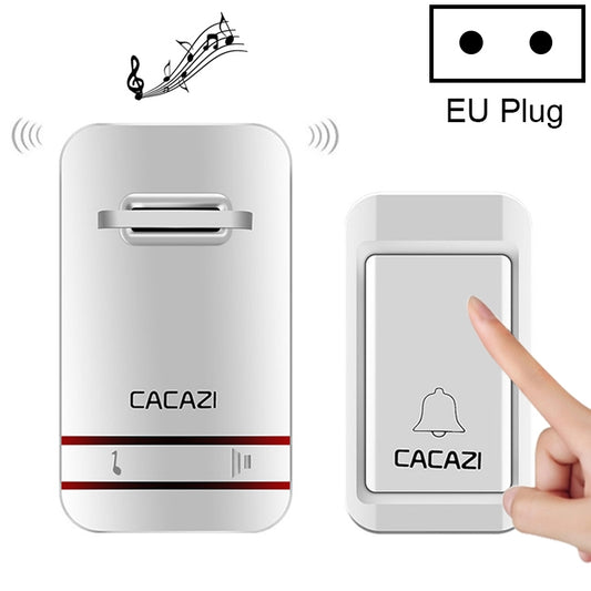 CACAZI V027G One Button One Receivers Self-Powered Wireless Home Kinetic Electronic Doorbell, UK Plug