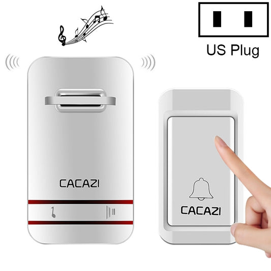 CACAZI V027G One Button One Receivers Self-Powered Wireless Home Kinetic Electronic Doorbell, UK Plug