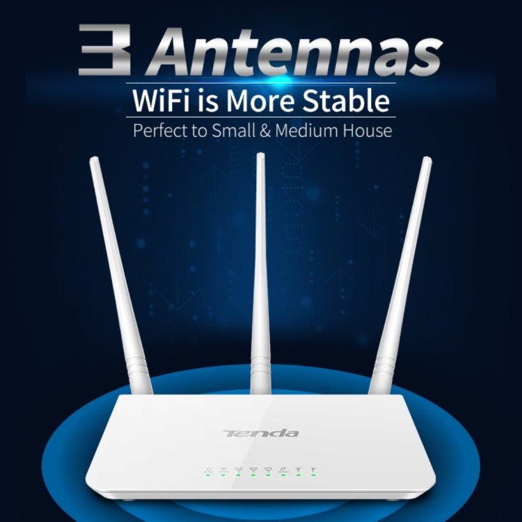 Tenda F3 Wireless 2.4GHz 300Mbps WiFi Router with 3*5dBi External Antennas