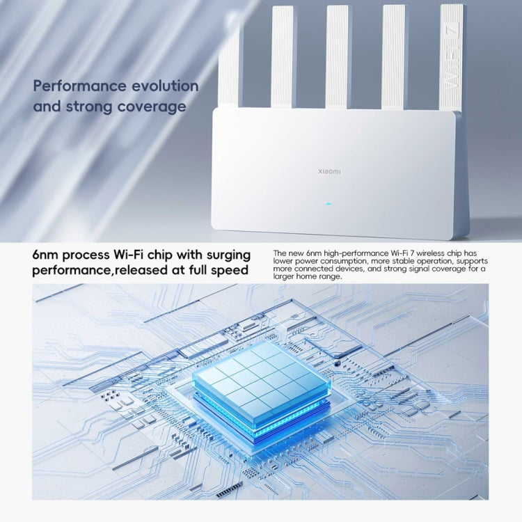 Xiaomi Router BE5000 WiFi 7 MLO 2.4GHz 5.0GHz Dual Band 2.5G Port 512MB RAM Repeater, US Plug