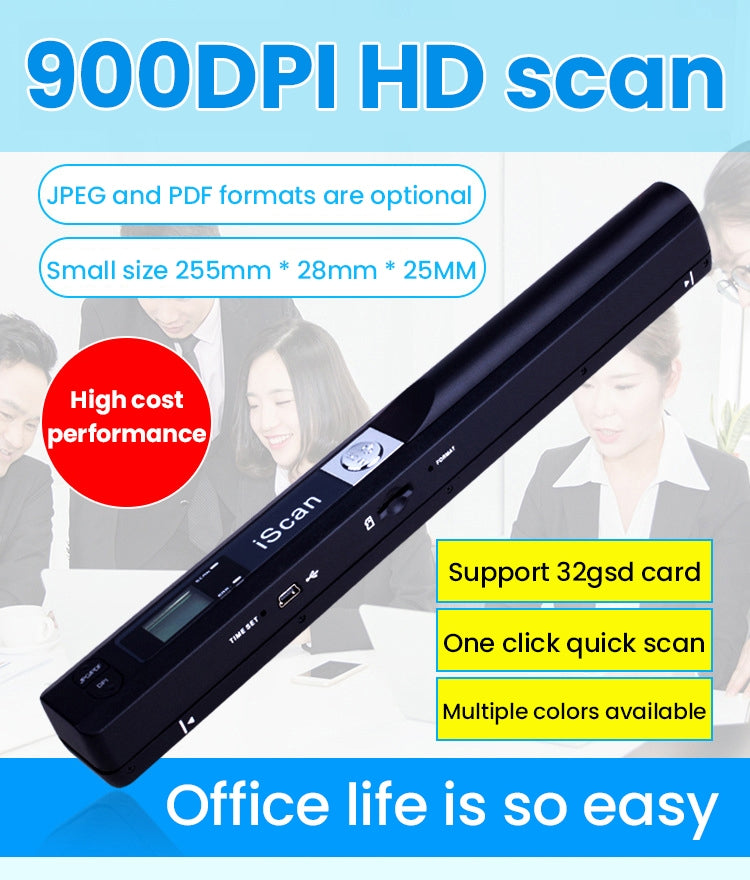 iScan01 Mobile Document Handheld Scanner with LED Display, A4 Contact Image Sensor