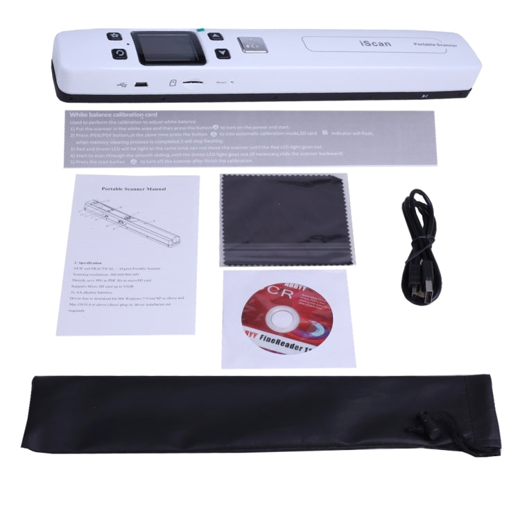iScan02 Double Roller Mobile Document Portable Handheld Scanner with LED Display,  Support 1050DPI  / 600DPI  / 300DPI  / PDF / JPG / TF