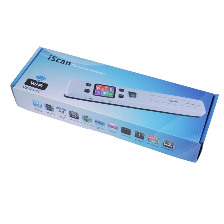 iScan02 Double Roller Mobile Document Portable Handheld Scanner with LED Display,  Support 1050DPI  / 600DPI  / 300DPI  / PDF / JPG / TF