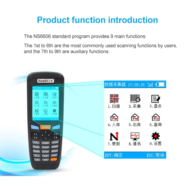 NEWSCAN NS6606T Two-dimensional Image Wireless Barcode Scanner Collector