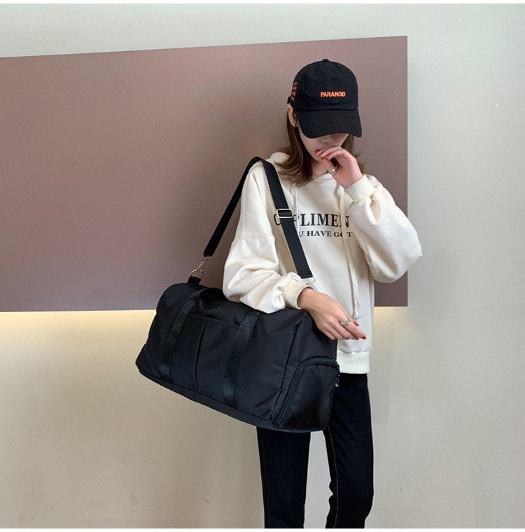 Soft Nylon Cloth Shoulder Sports Gym Yoga Handbag