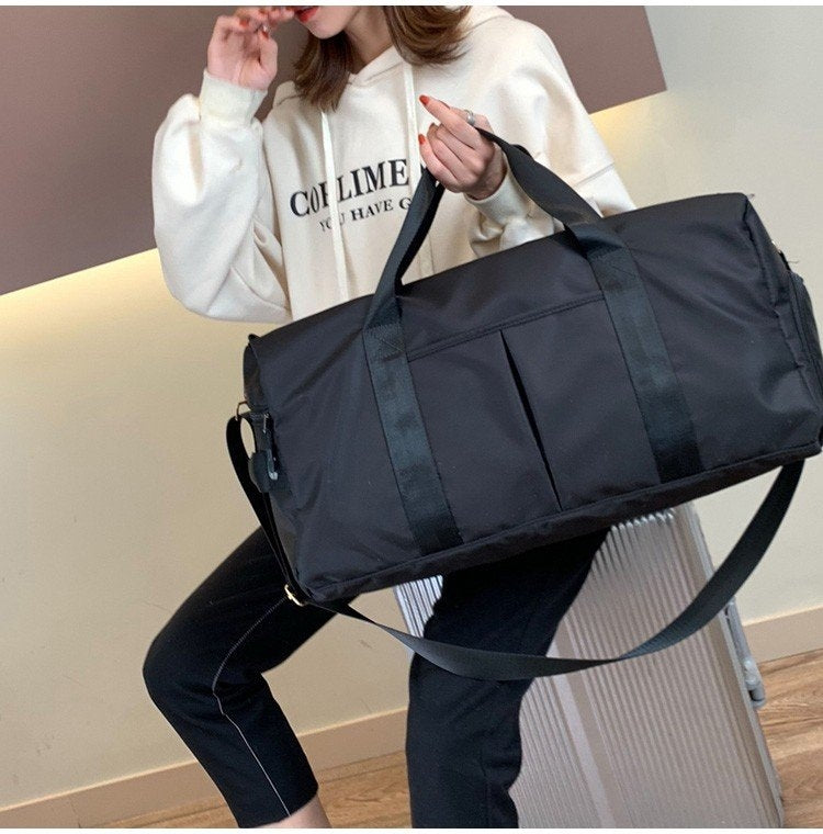 Soft Nylon Cloth Shoulder Sports Gym Yoga Handbag