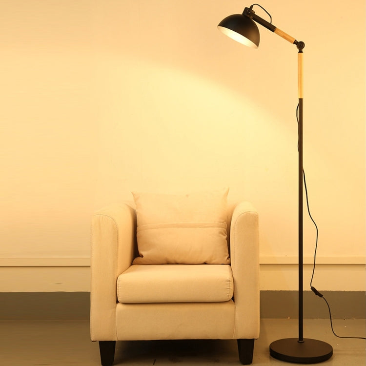 Adjustable Angle Metal Wooden Chassis Floor Lamp