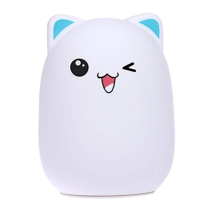 Color Change Cat Shape USB Rechargeable LED Silicone Soft Nightlight