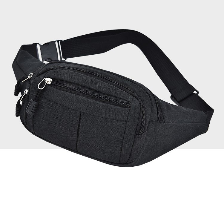 Pure Color Multi-function Casual Pockets Waterproof Chest Bag Waist Sport Bag