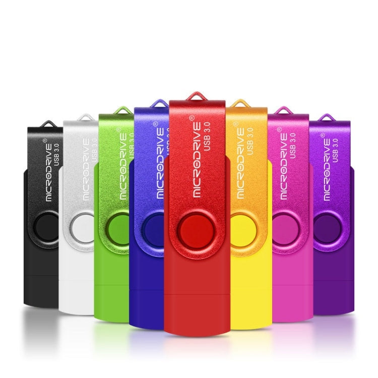MicroDrive 16GB USB 3.0 Android Phone & Computer Dual-use Rotary Metal U Disk