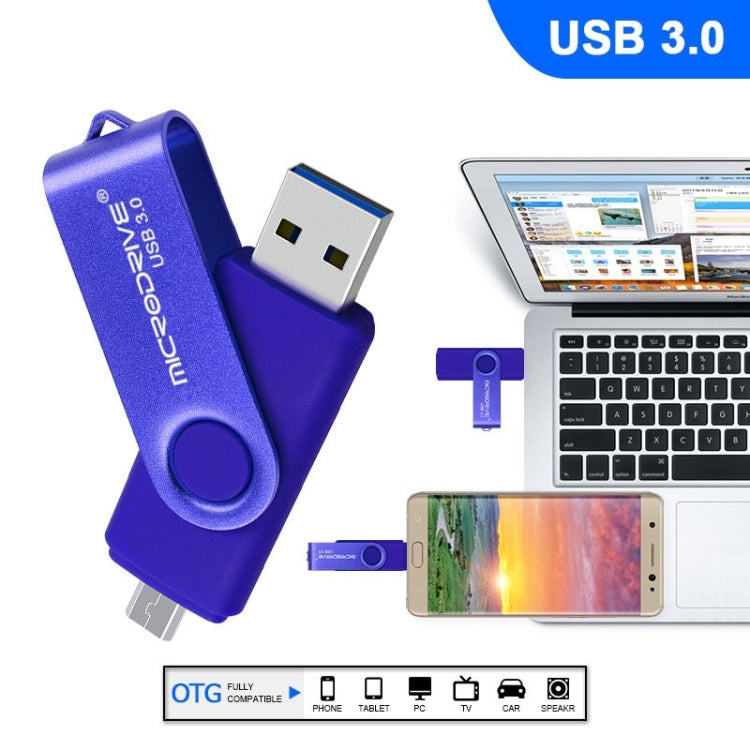 MicroDrive 16GB USB 3.0 Android Phone & Computer Dual-use Rotary Metal U Disk