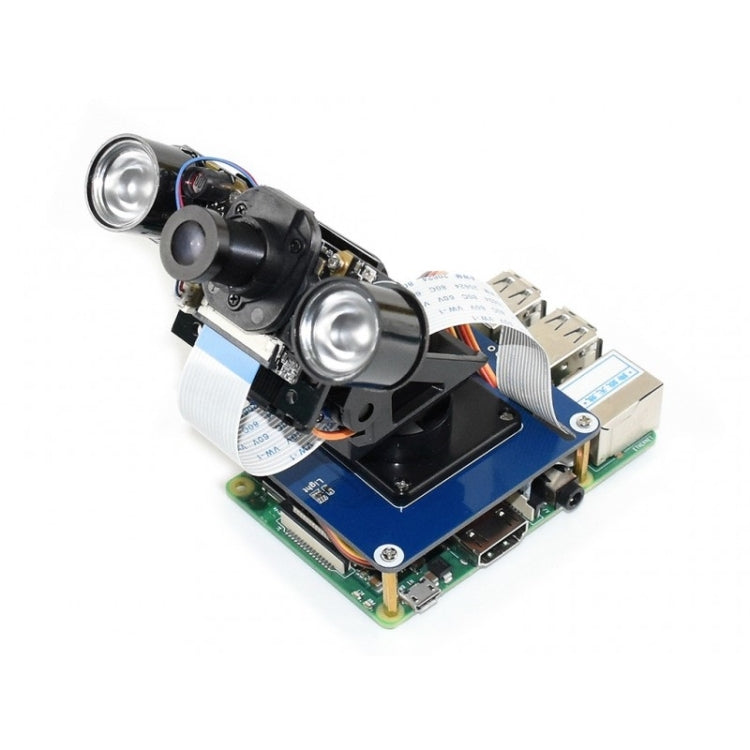 Waveshare 2-DOF Pan-Tilt HAT for Raspberry Pi, Light Intensity Sensing, I2C Interface