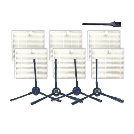 XI284 2 Pair I258 Side Brushes + 6 PCS I206 Filters + G101 Small Black Brush for ILIFE V8S