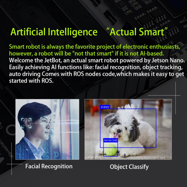 Waveshare JetBot AI Kit Accessories, Add-ons for Jetson Nano to Build JetBot, US Plug