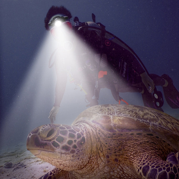 60m Underwater Photography Video Fill-up Headlight Diving Flashlight with Battery Display Function(Headlight+Battery+Charger)