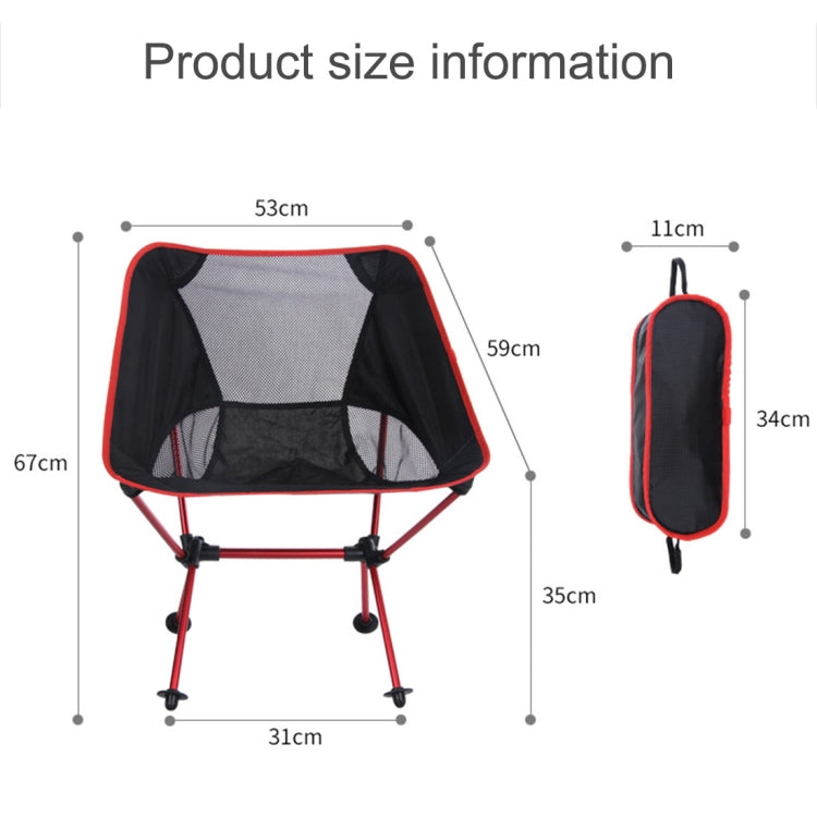Outdoor Portable Folding Camping Chair Light Fishing Beach Chair Aviation Aluminum Alloy Backrest Recliner