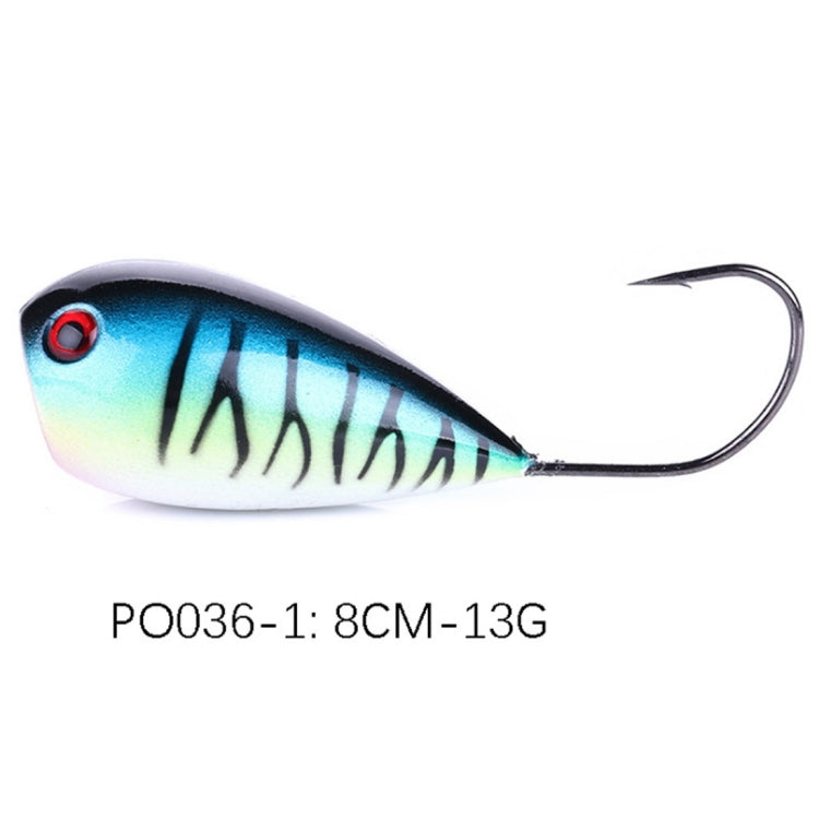 HENGJIA PO036 8cm/13g Big Mouth Single Hook Hitting Water Wave Hard Bait Lure Outdoor Fishing Gear Lure Fishing Bait Fishing Tackle