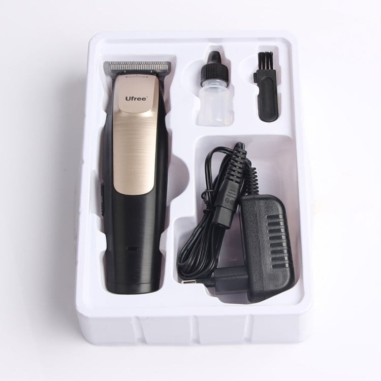 Ufree U-512 Professional Hair Salon Rechargeable Engraved Text Small Hair Clipper Hair Trimmer, EU Plug